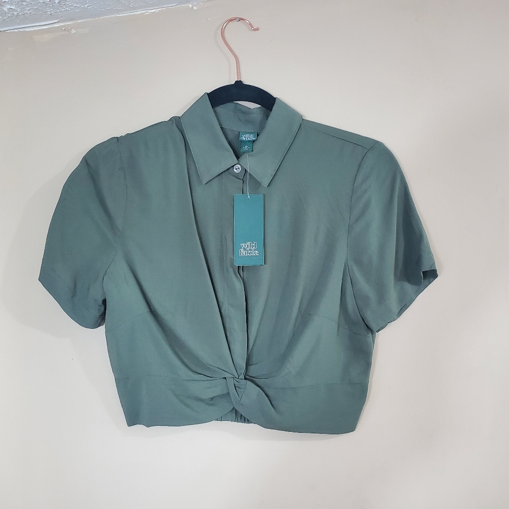Wild Fable olive green crop top